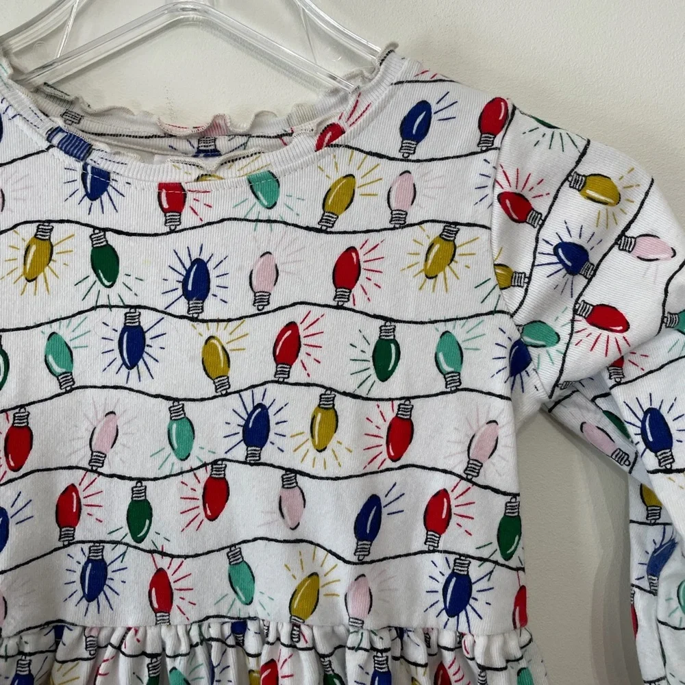 Hanna Andersson Holiday Print Rib Dress Long Sleeve Christmas Girls US 8 130